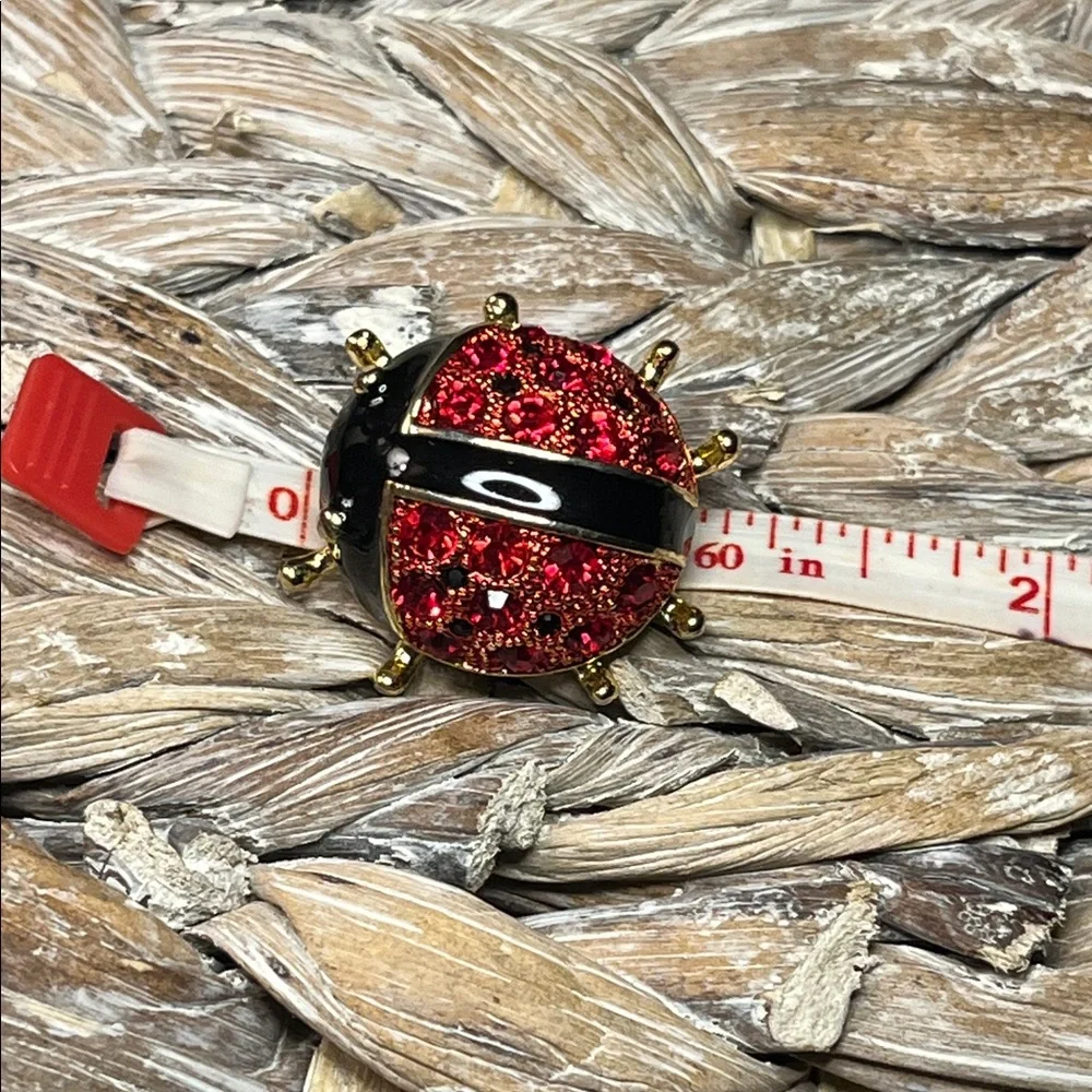 Elegant Ladybug Brooch in‎ Red and Black